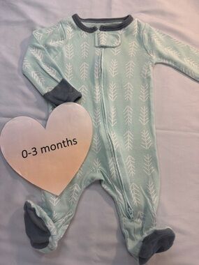 Cloud Island - Teal and White Patterned Footie Sleeper